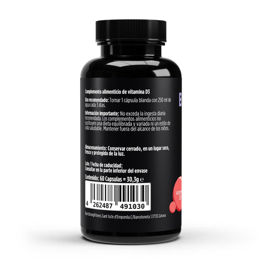 Vitamina D3 de BORNSTRONG FITNESS, suplemento para inmunidad, fortalecer huesos y aumentar energía metabólica.