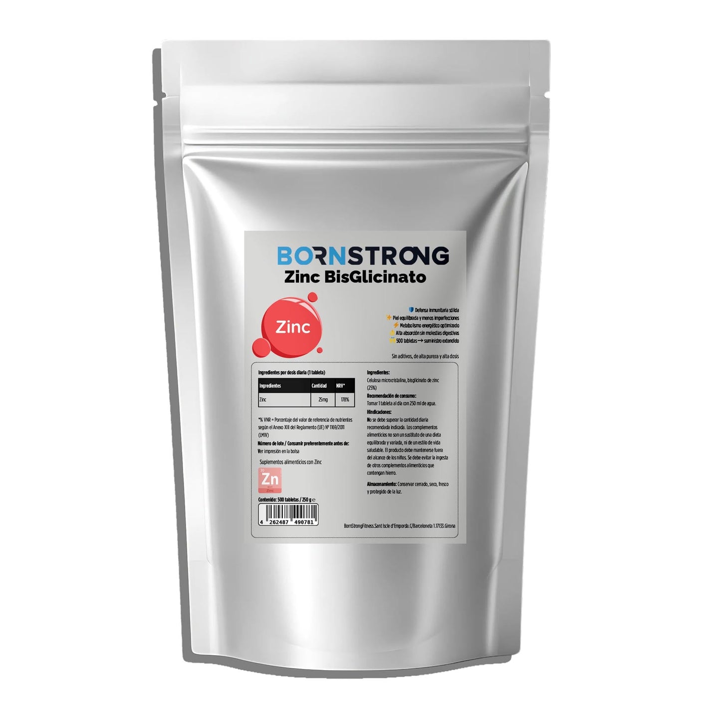 Bisglicinato de Zinc (25 mg) • Piel Equilibrada • Energía Celular • Defensas