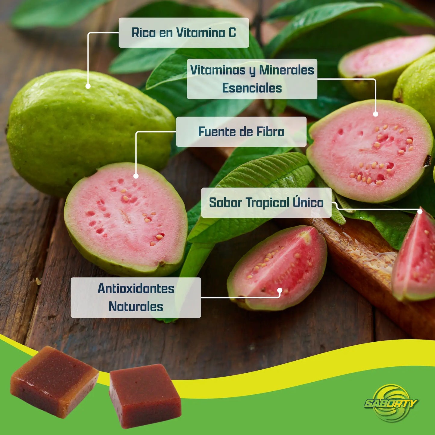 Saborty Nutri+ – Bocadillo de Guayaba con Arándanos, Quinoa y Linaza