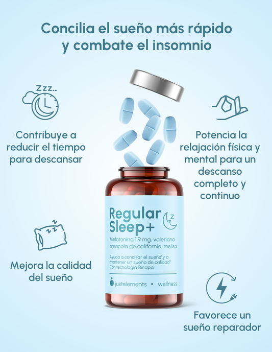 Regular Sleep - Melatonina bicapa de alta concentración 1,9 mg