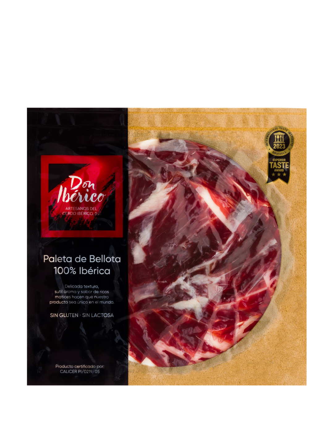 Jamon de paleta Bellota 100% Ibérico MONJAMON Y MAS, corte en lonchas finas y presentación suelta.