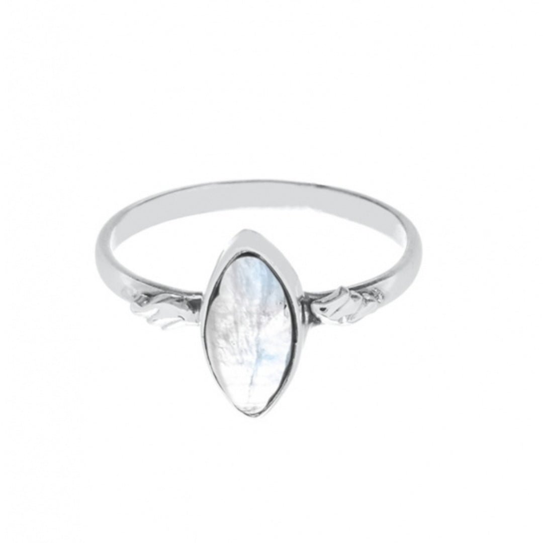 Anillo 'Eowyn' de Piedra de Luna - Plata de Ley