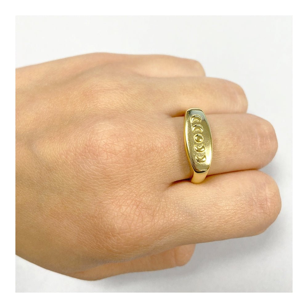 Anillo Fases Lunares - Baño de Oro 18k