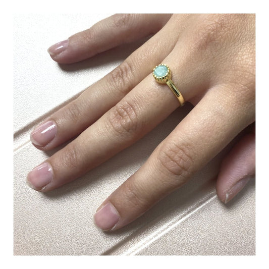 Anillo 'Iniya' de Amazonita - Plata de Ley