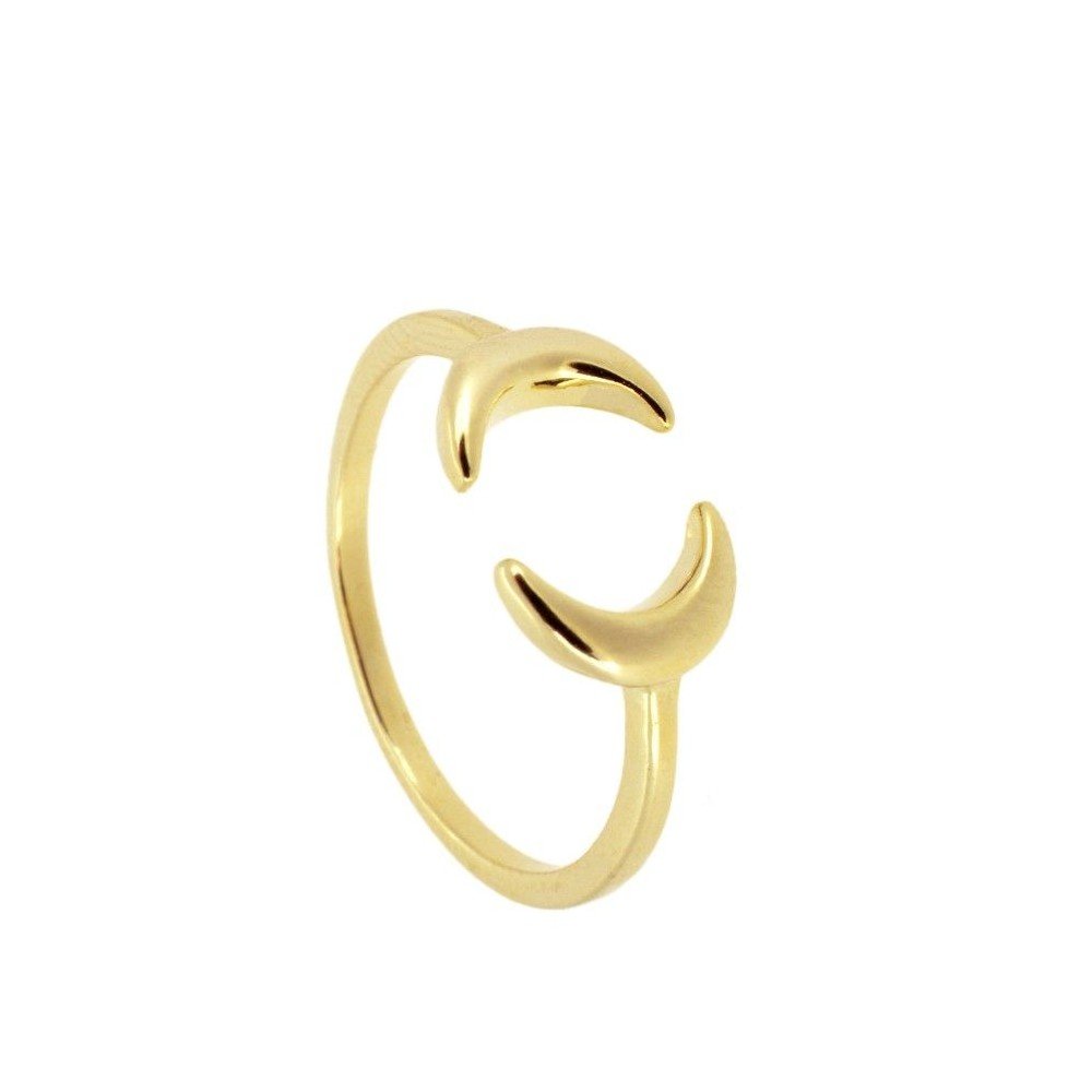 Anillo Luna Doble - Baño de Oro 18k
