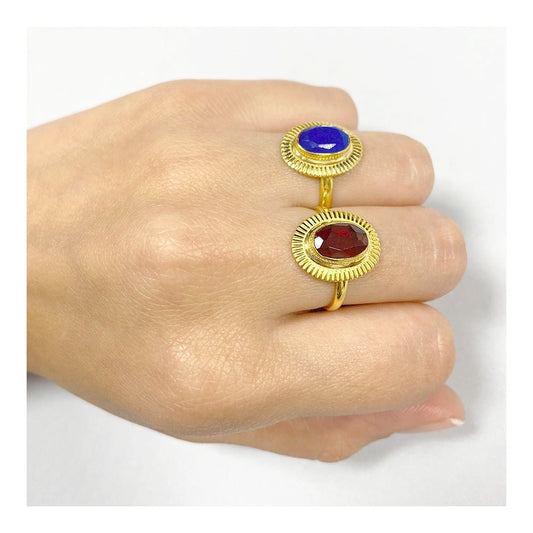 Anillo 'Ovale' de Espinela - Baño de Oro 18k