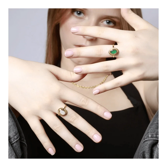 Anillo 'Ovale' de Piedra de Luna - Plata de Ley