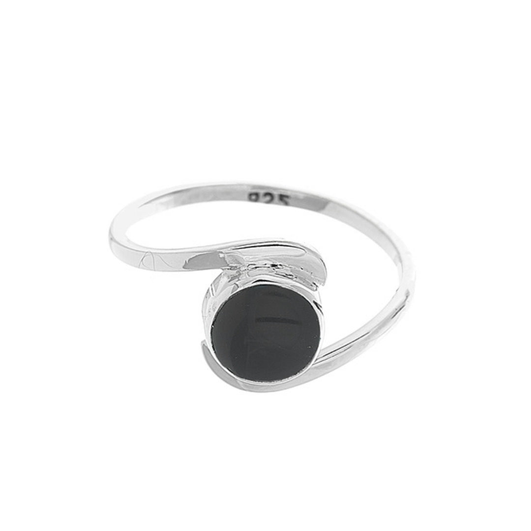 Anillo 'Ranya' de Ónix - Plata de Ley