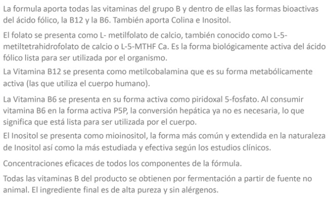 Complejo B 50 Metilada Con metilfolato forma activa ácido fólico (Complejo de Vitaminas B reforzado con inositol)