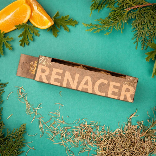 Bombita herbal Renacer de Mystical Tienda con ingredientes naturales, diseñada para aromatizar y revitalizar el ambiente.