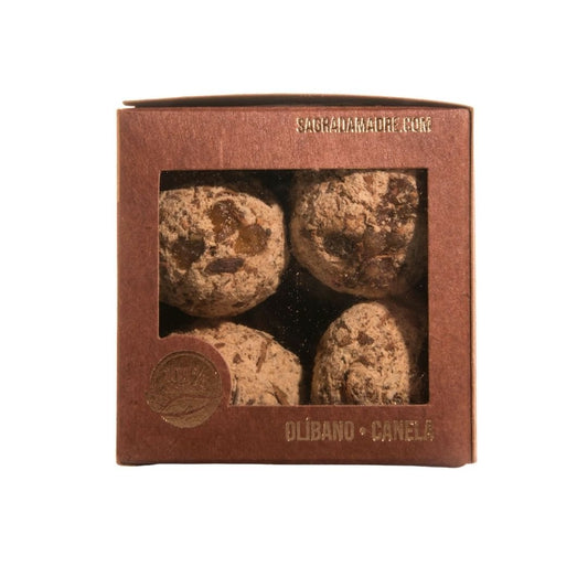 Bombita Premium de Olíbano y Canela de Mystical Tienda, aroma en forma de pequeña esfera para ambientar espacios.