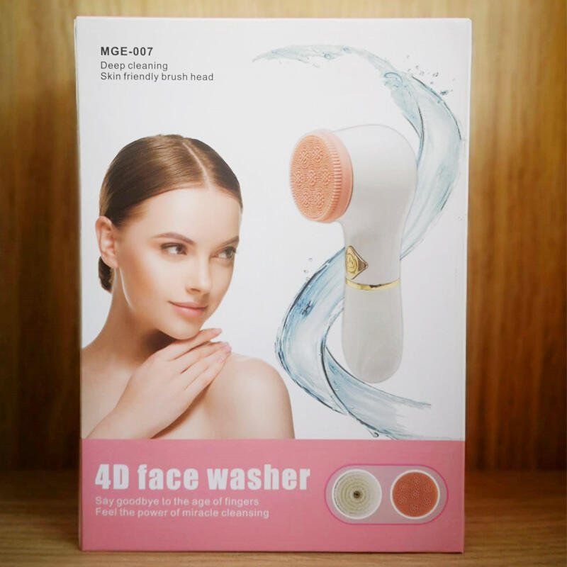 Cepillo de limpieza facial eléctrico innovagizmo.com mostrando cerdas suaves y mango ergonómico para cuidado de la piel.