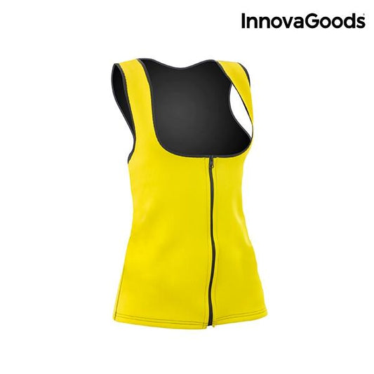 Chaleco deportivo con efecto sauna para hombre y mujer de la marca Innovagizmo, tela ajustada y diseño ergonómico.