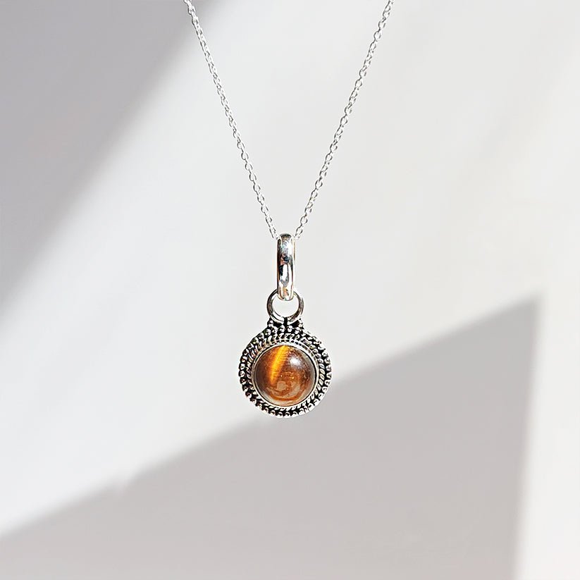 Colgante 'Anumati' Ojo de Tigre y Plata de Ley 925