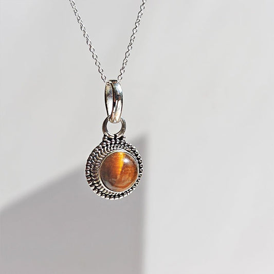 Colgante 'Anumati' Ojo de Tigre y Plata de Ley 925