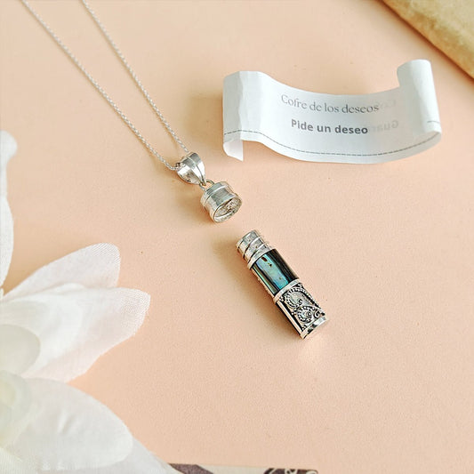 Colgante Cofre de los Deseos y Abulón en Plata de Ley 925