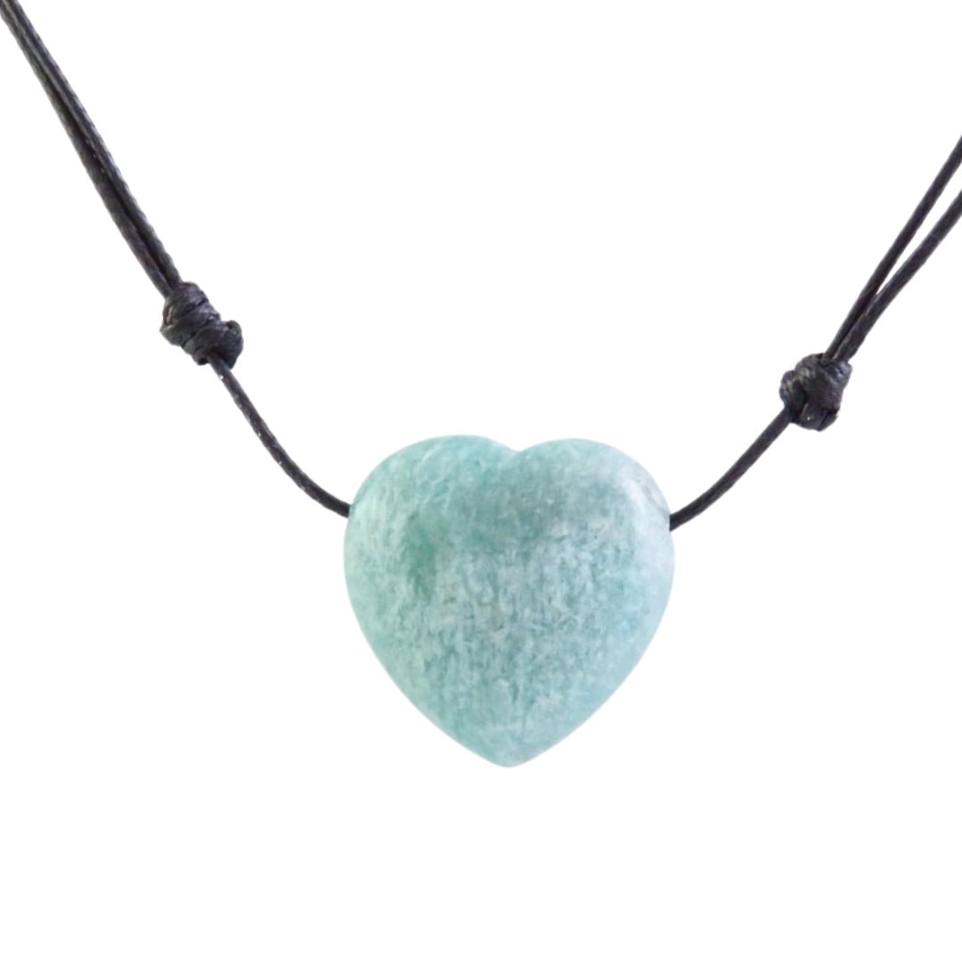 Colgante Corazón de Amazonita con cordón - Sensaido
