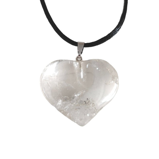 Colgante Corazón de Cuarzo Blanco