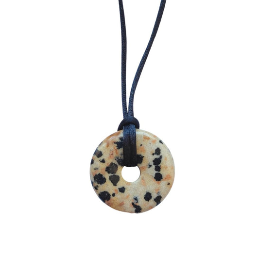 Colgante Donut de Jaspe Dálmata - Sensaido