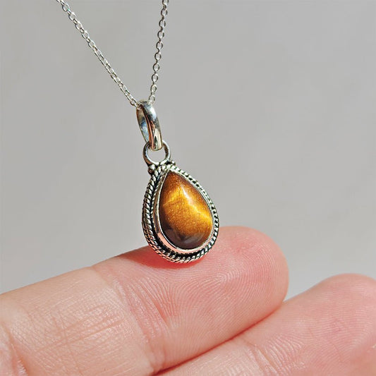 Colgante 'Hina' Ojo de Tigre y Plata de Ley 925