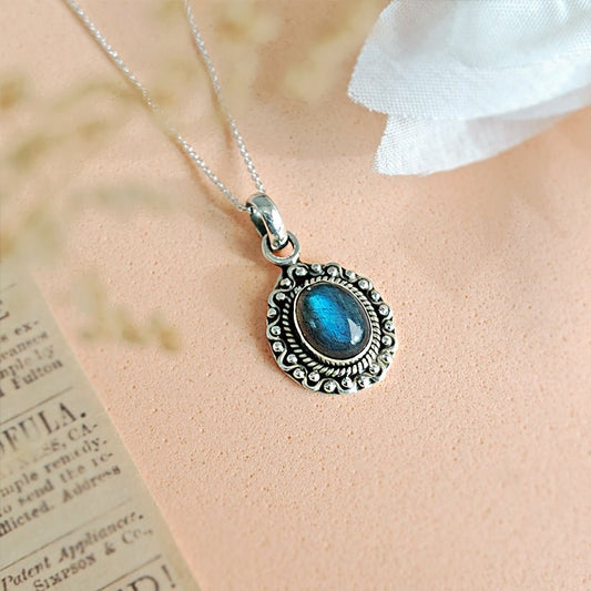 Colgante 'Manat' de Labradorita y Plata de Ley 925