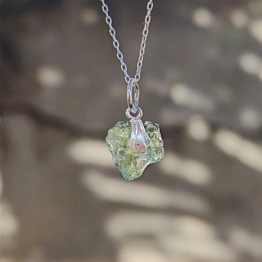 Colgante Moldavita - Engarce de Plata de Ley 925