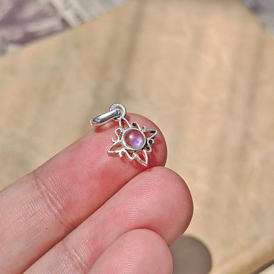 Colgante Nudo de Bruja 'Mini' Piedra de Luna en Plata de Ley 925