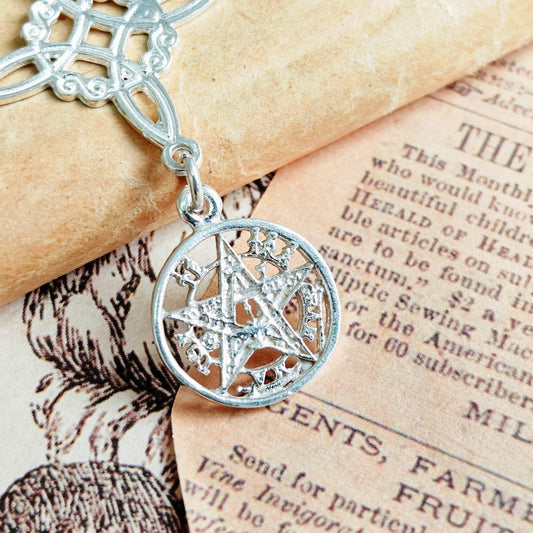 Colgante Nudo de Bruja & Tetragramaton S925 'Brillante'