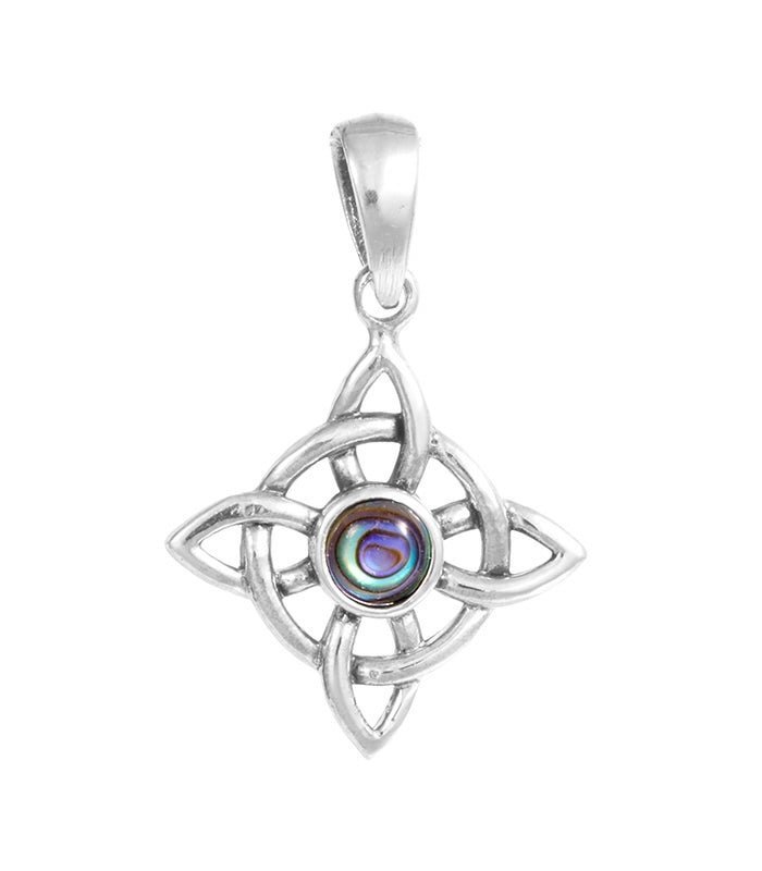 Colgante Nudo de Bruja y Abulón en Plata de Ley 925