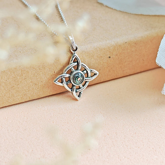 Colgante Nudo de Bruja y Abulón en Plata de Ley 925