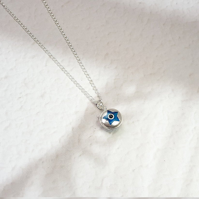 Colgante Ojo Turco Azul en Plata de Ley 925