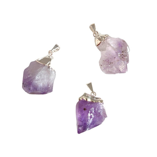 Colgante Punta de Amatista bañada en Plata