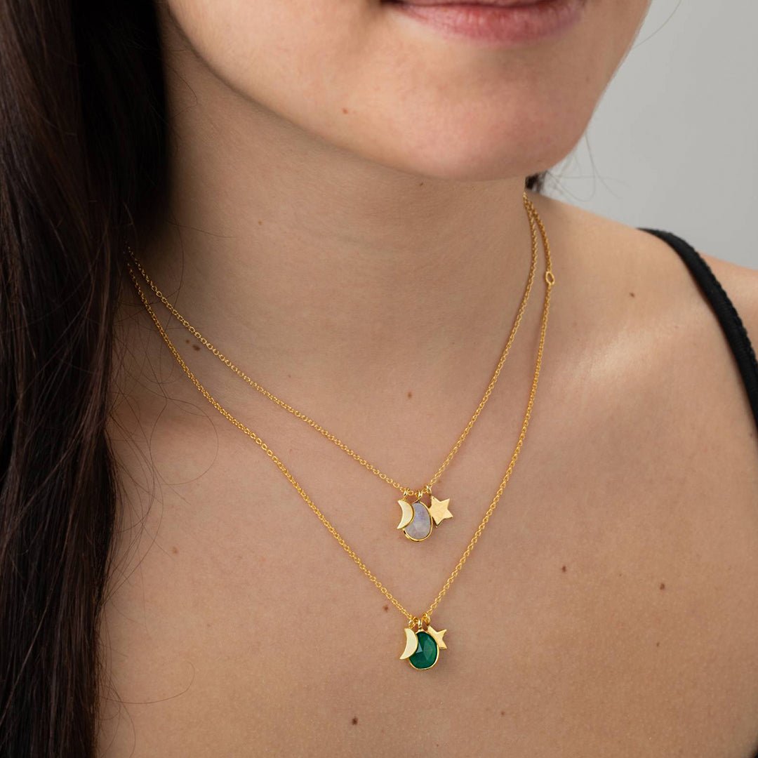 Collar Somnia Piedra de Luna - Baño de Oro 18K