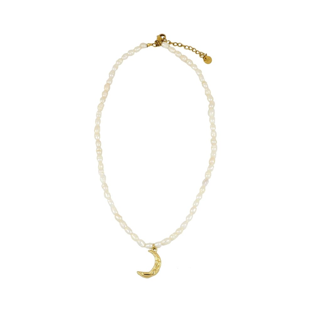 Gargantilla 'Moon' - Perlas con Amuleto de Luna - Sensaido