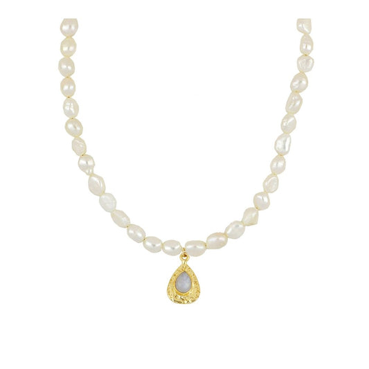 Gargantilla 'Victoria' Perlas + Piedra de Luna - Sensaido