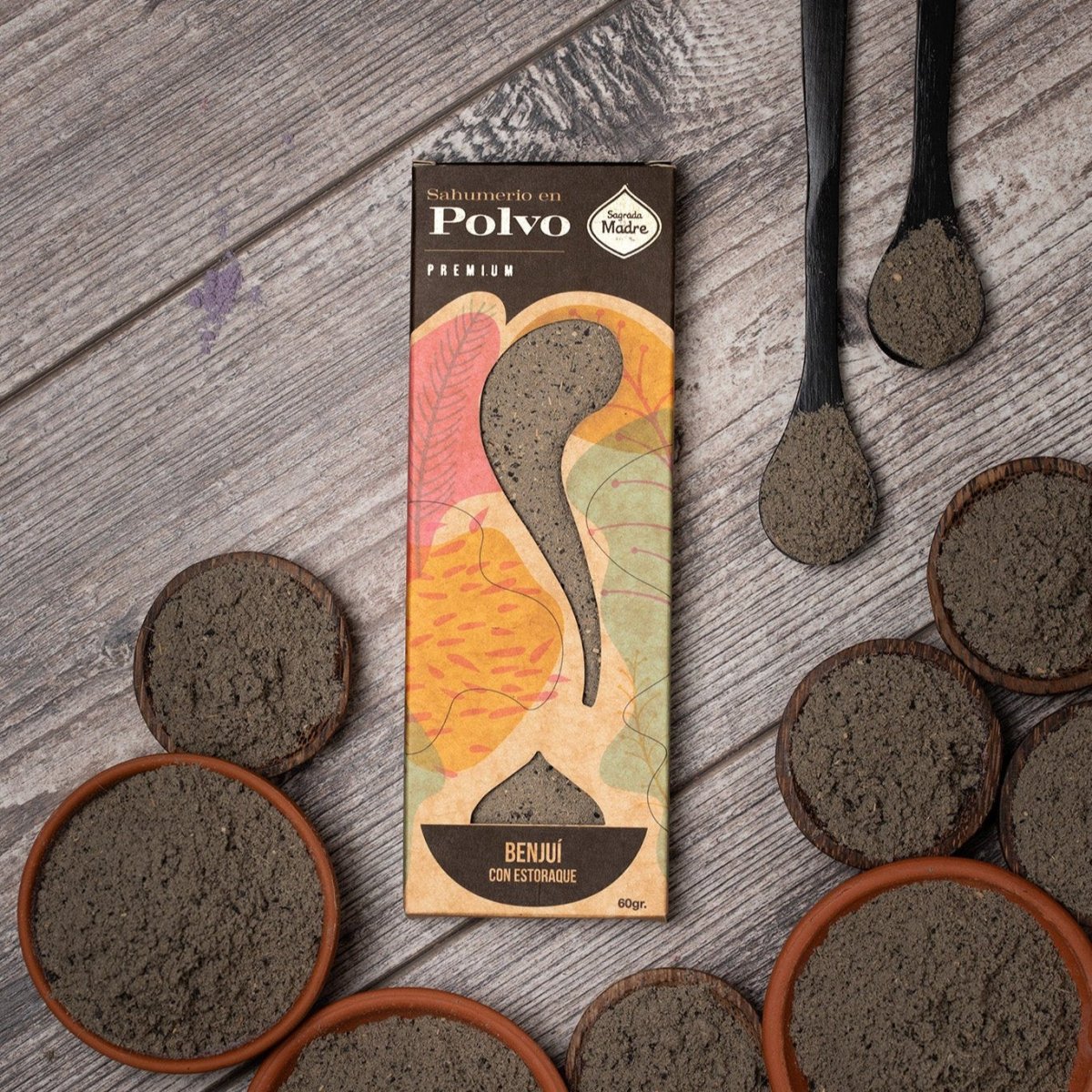 Incienso en Polvo Benjui & Estoraque - Sagrada Madre