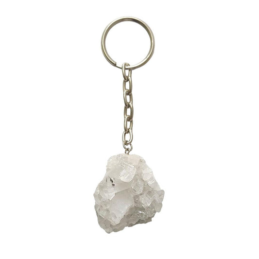 Llavero Drusa de Cuarzo Blanco
