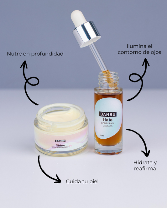 Pack facial básico BANBU para piel mixta y grasa, con productos ecológicos para cuidado facial y envejecimiento saludable.