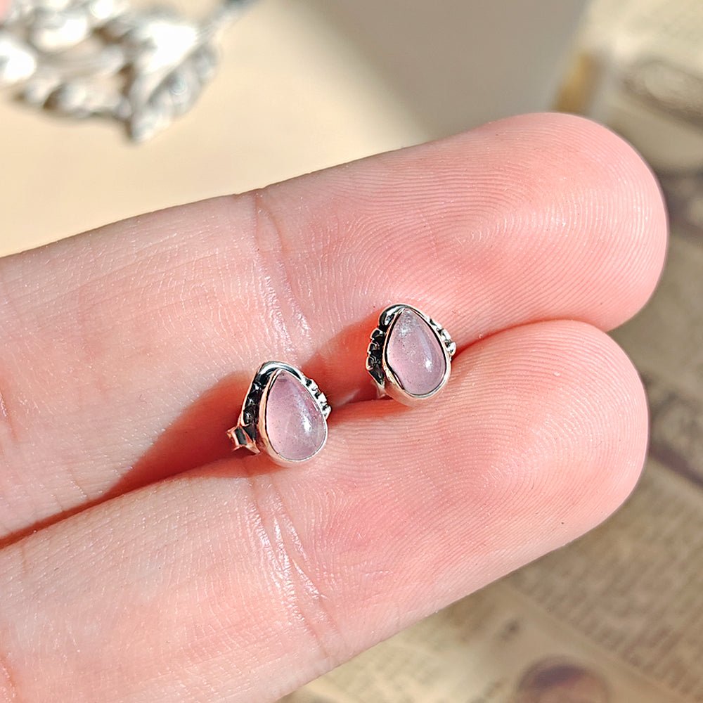 Pendientes Agra de Cuarzo Rosa