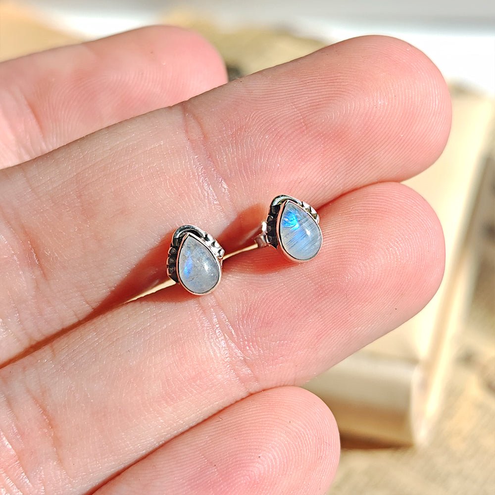 Pendientes Agra de Piedra de Luna y Plata de Ley 925