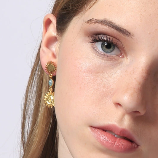 Pendientes Amsha de Amazonita