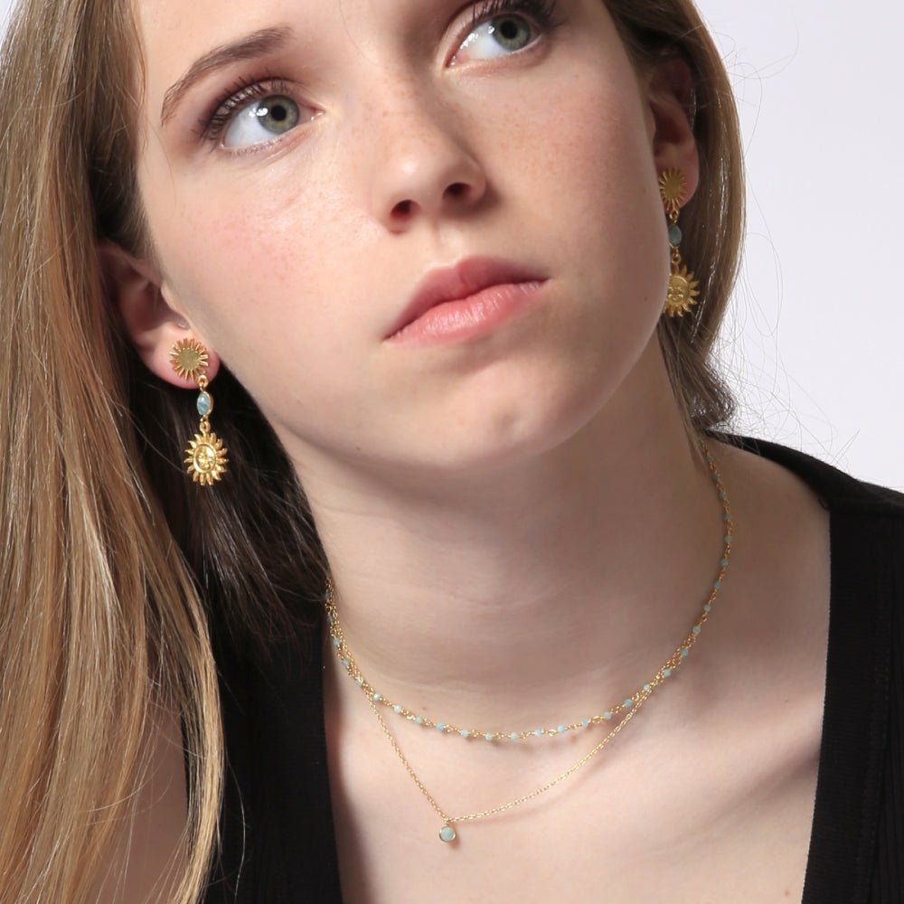 Pendientes Amsha de Amazonita