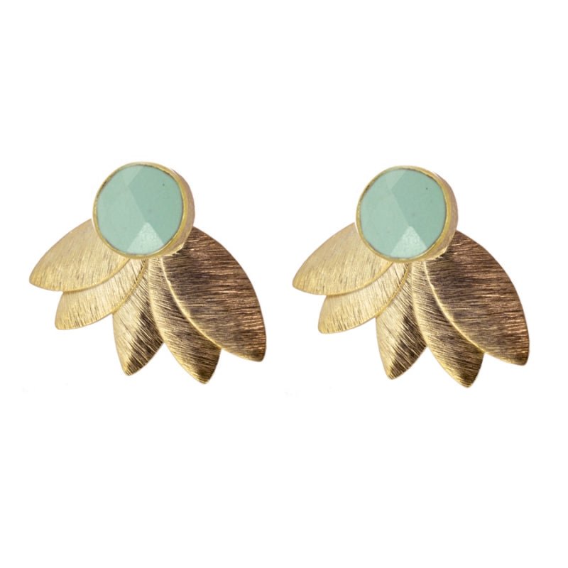 Pendientes 'Charlotte' de Calcedonia Aqua