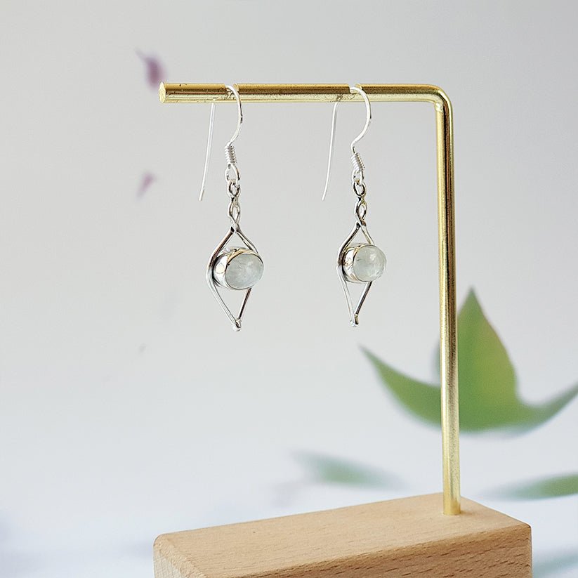Pendientes Eleos Piedra de Luna y Plata de Ley 925