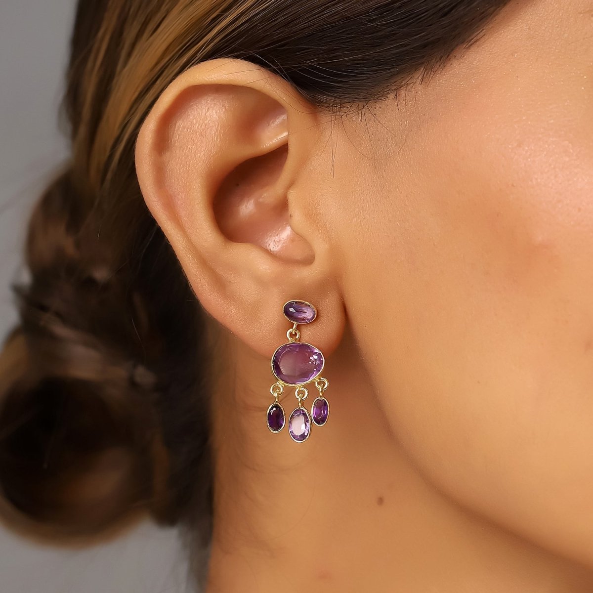 Pendientes 'Freya' - Amatista