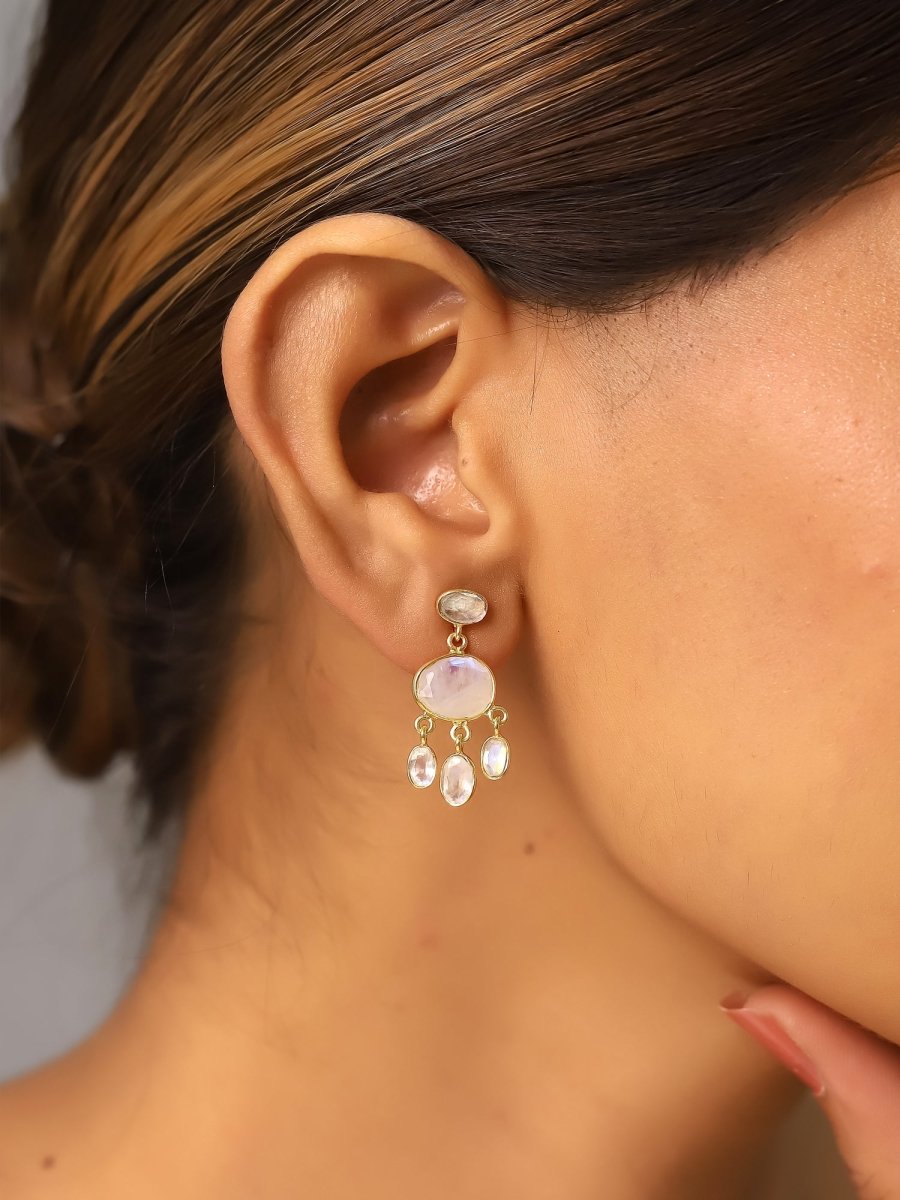 Pendientes 'Freya' - Piedra de Luna