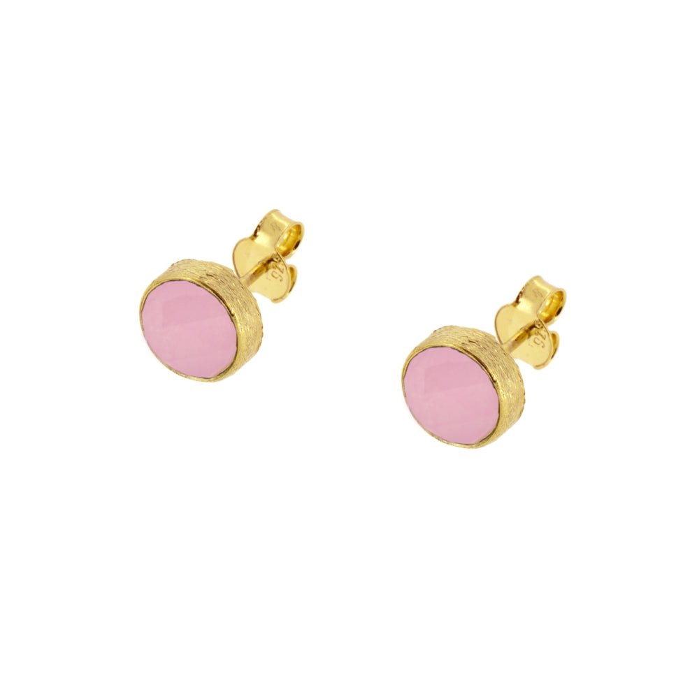 Pendientes 'Gabrielle' de Calcedonia Rosa