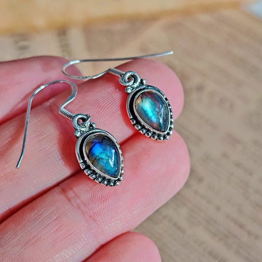 Pendientes Ishtar de Labradorita y Plata de Ley 925