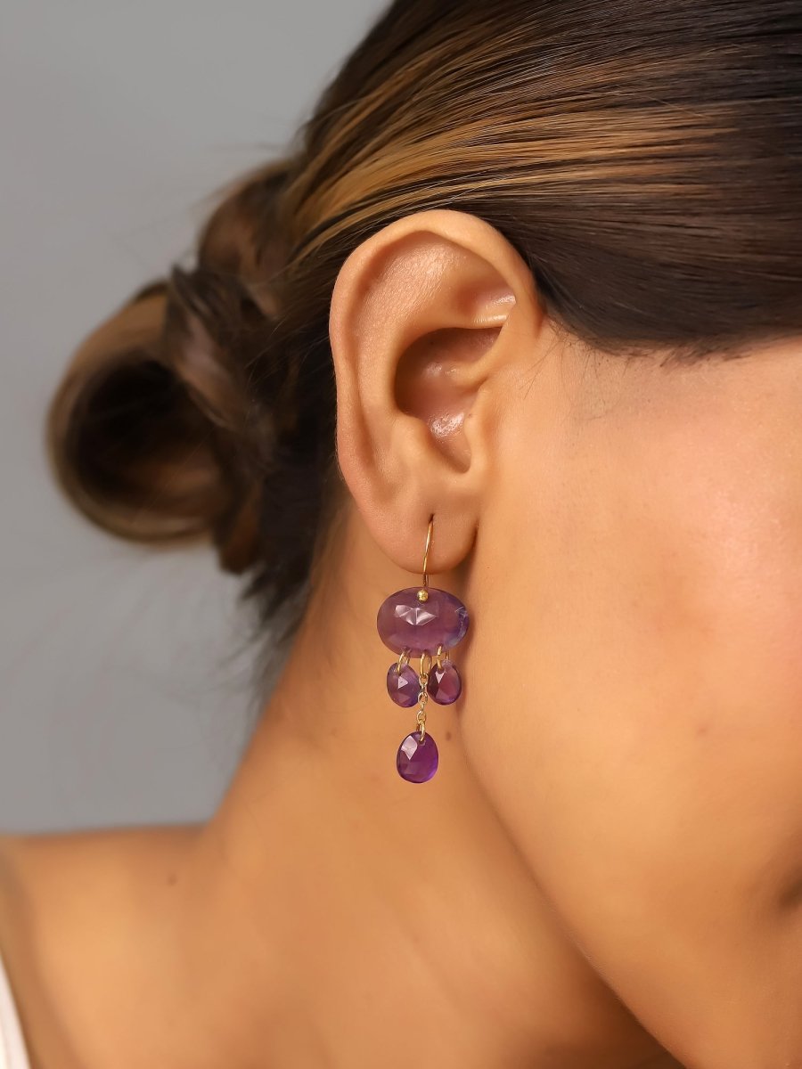 Pendientes 'Ninsun' - Amatista