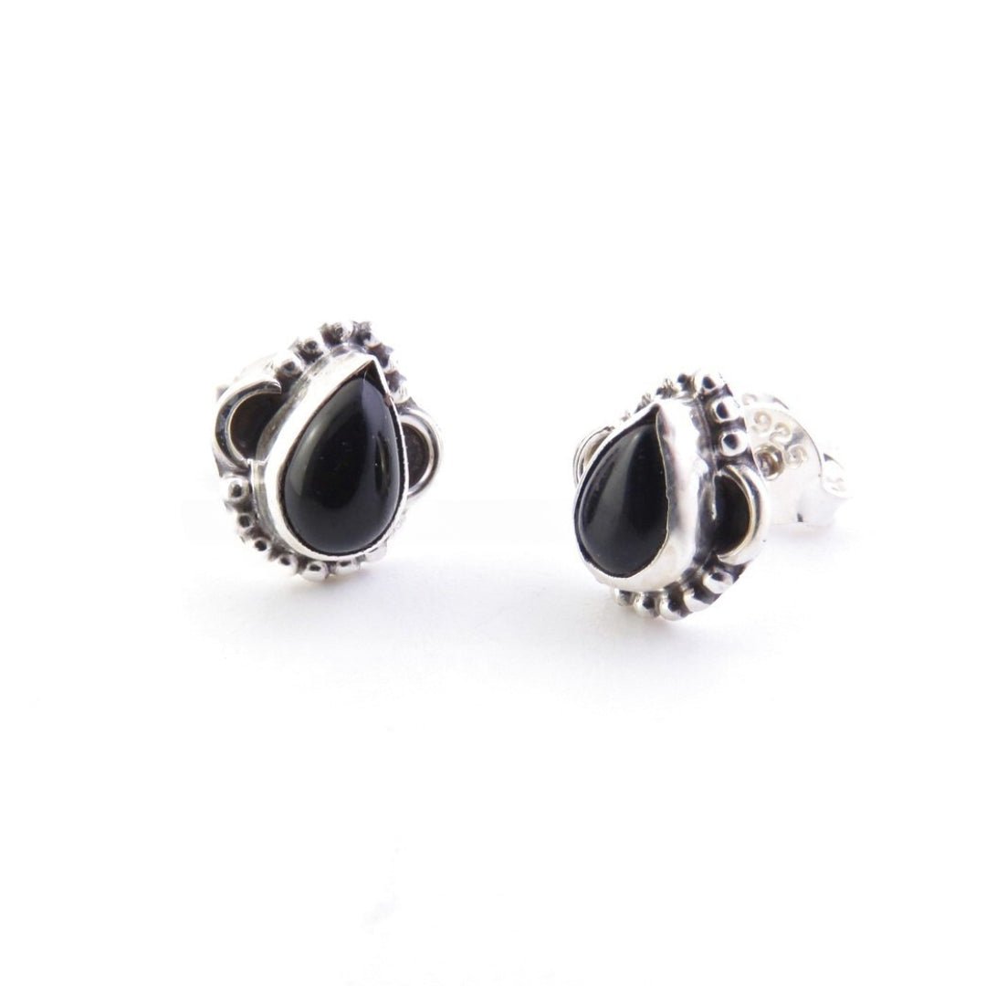 Pendientes 'Nótt' Ónix y Plata de Ley 925